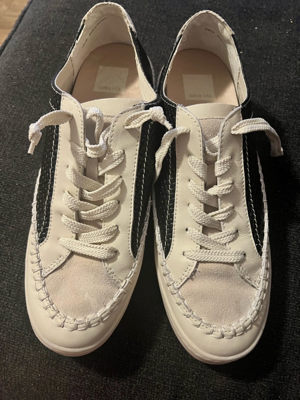 Dolce Vita [Zina/Notice] Sneakers - Black/Cream Artisanal Stitch - Size 10